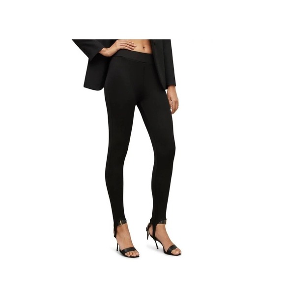all saints Pants - AllSaints Black High-Rise Leggings with stirrup